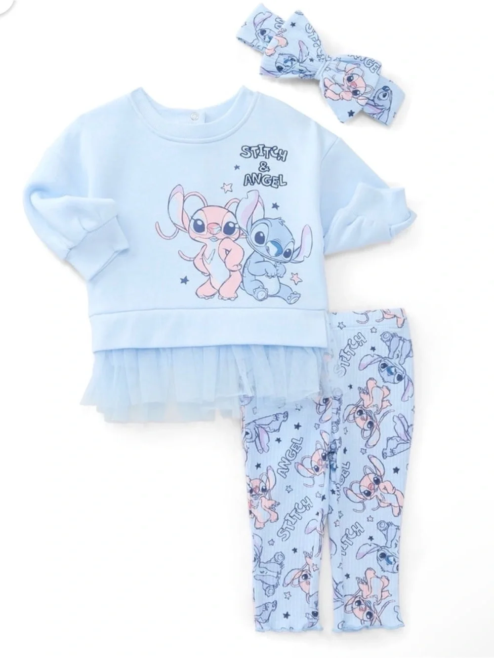 NWOT - Disney- Stitch & Angel 3 Piece Set - 0-3M
